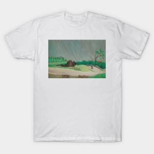 Un Matin De Pluie by Henri Rousseau T-Shirt